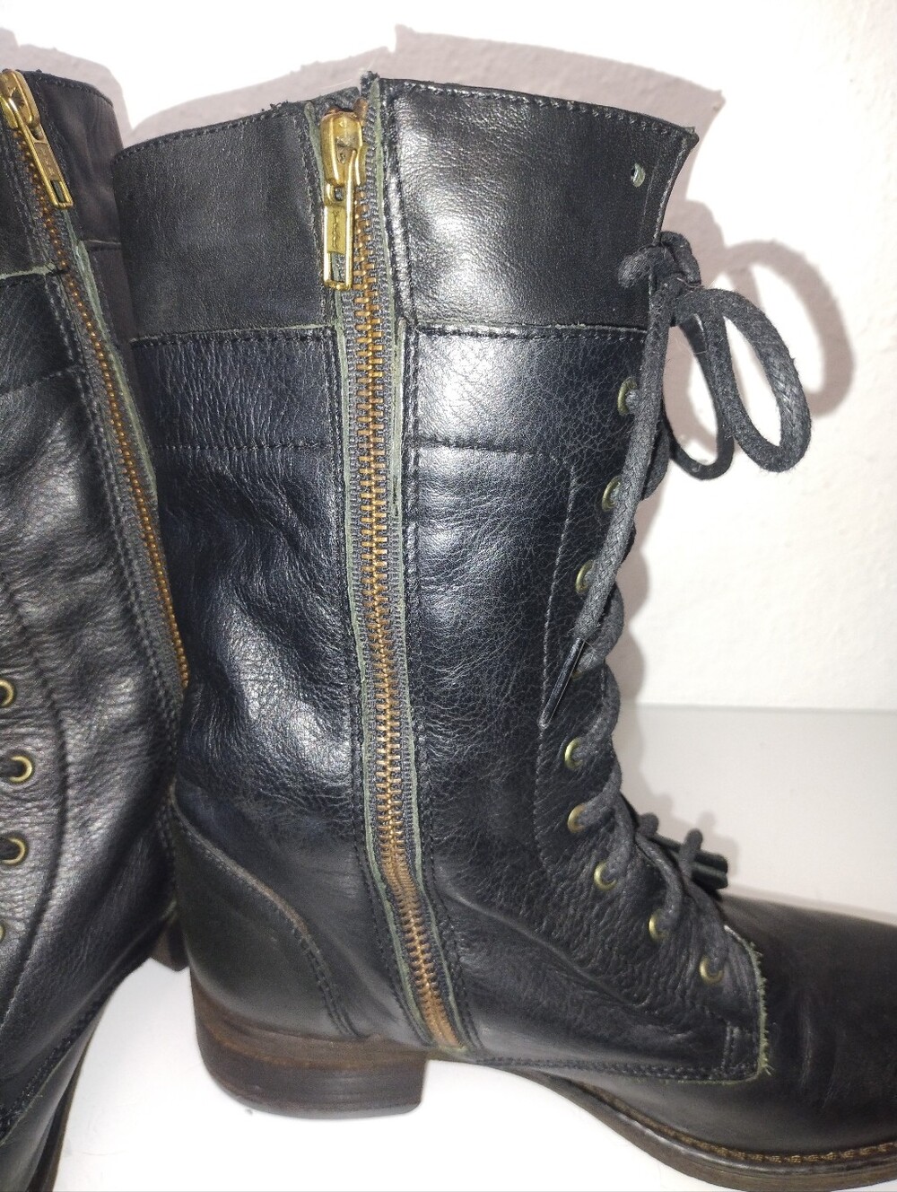 Steve Madden Barney Black Leather Boots. Womens Size 7.5 - Picture 10 of 14
